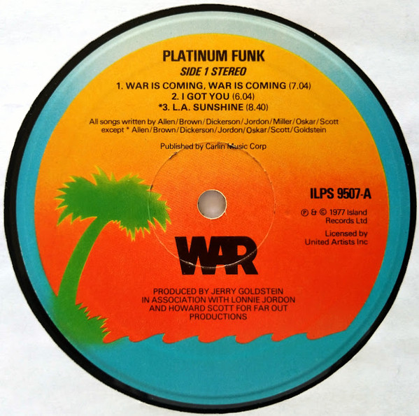 レコードPLATINUM FUNK／WAR ILPS9507 Island-