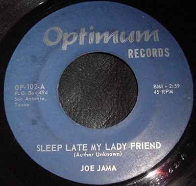 Joe Jama - Sleep Late My Lady Friend (7", Single) album cover