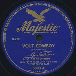 Louis Prima And His Orchestra - Vout Cowboy / Mary Lou album cover