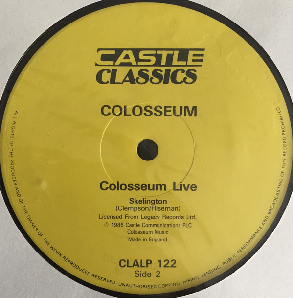 Colosseum - Colosseum Live | Castle Classics (CLALP 122) - 6