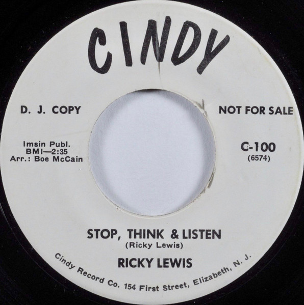 Ricky Lewis - Stop, Think & Listen / I'm Lonely Too | Releases