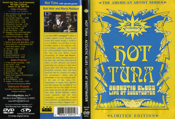 Hot Tuna – Acoustic Blues - Live At Sweetwater (2001, DVD) - Discogs