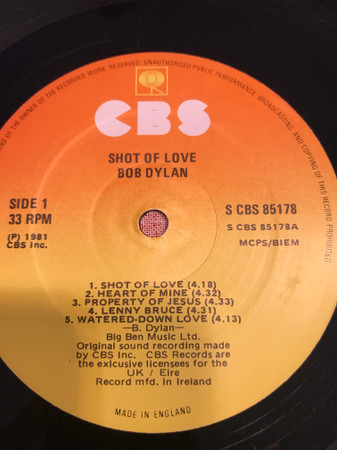 Bob Dylan - Shot Of Love |
