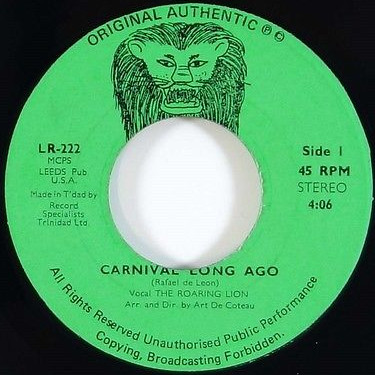 The Roaring Lion - Carnival Long Ago / Calypsonian Government