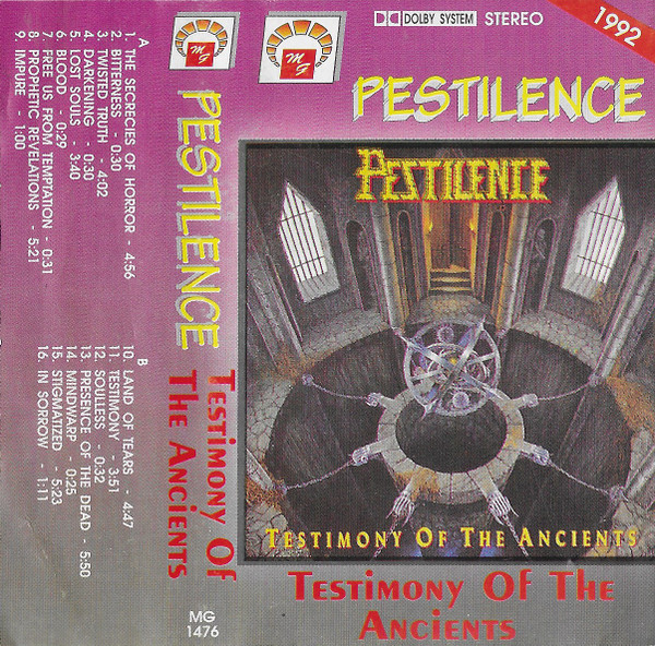 Pestilence – Testimony Of The Ancients (1992, Cassette) - Discogs
