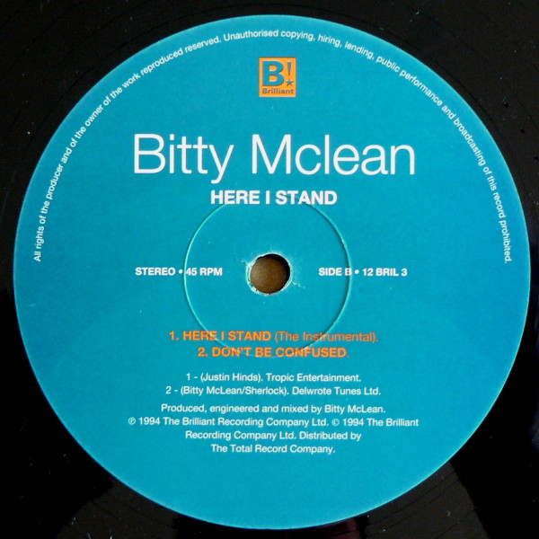 Bitty Mclean – Here I Stand (1994, CD) - Discogs