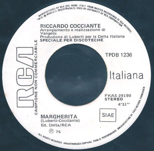 descargar álbum Gilda Giuliani Riccardo Cocciante - Io Me Ne Andrei Margherita
