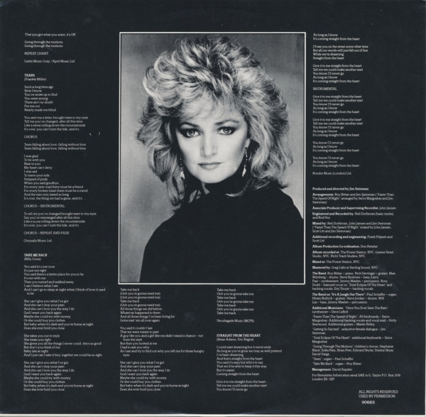 Bonnie Tyler - Faster Than The Speed Of Night | Columbia (PCC-90683) - 6