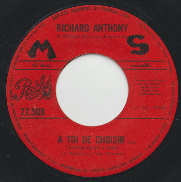 Disque 45 tours : Richard Anthony