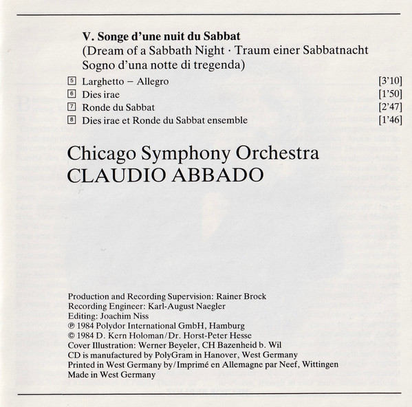 last ned album Hector Berlioz Chicago Symphony Orchestra, Claudio Abbado - Symphonie Fantastique
