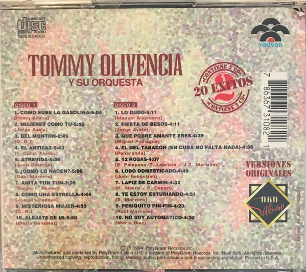 lataa albumi Tommy Olivencia - Oro Salsero 20 Exitos