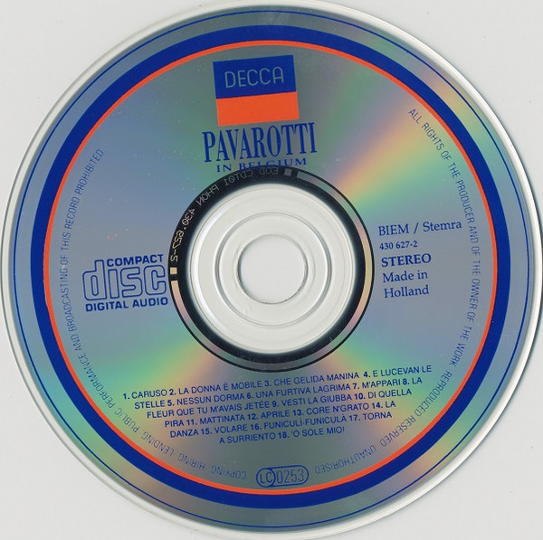 télécharger l'album Luciano Pavarotti - Pavarotti In Belgium