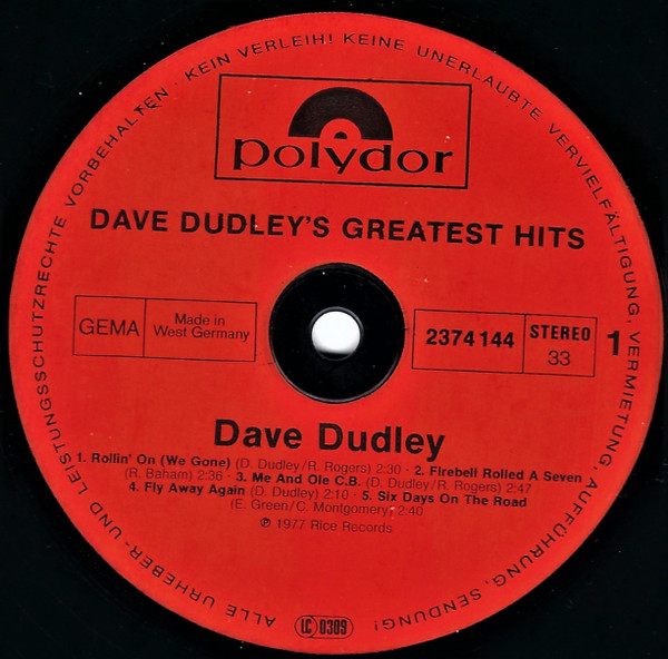 last ned album Dave Dudley - Dave Dudleys Greatest Hits