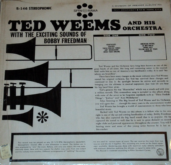 télécharger l'album Ted Weems And His Orchestra - Ted Weems And His Orchestra With The Exciting Sounds Of Bobby Freedman