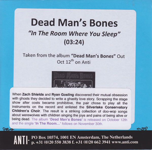 Dead Man S Bones In The Room Where You Sleep 09 Cdr Discogs