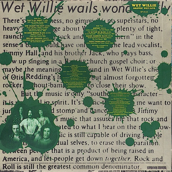 Wet Willie – Drippin' Wet (1998, CD) - Discogs