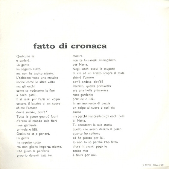 descargar álbum Tony Cucchiara - Fatto Di Cronaca