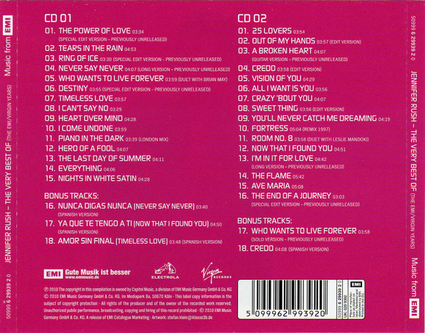 ladda ner album Jennifer Rush - The Very Best Of The EMIVirgin Years