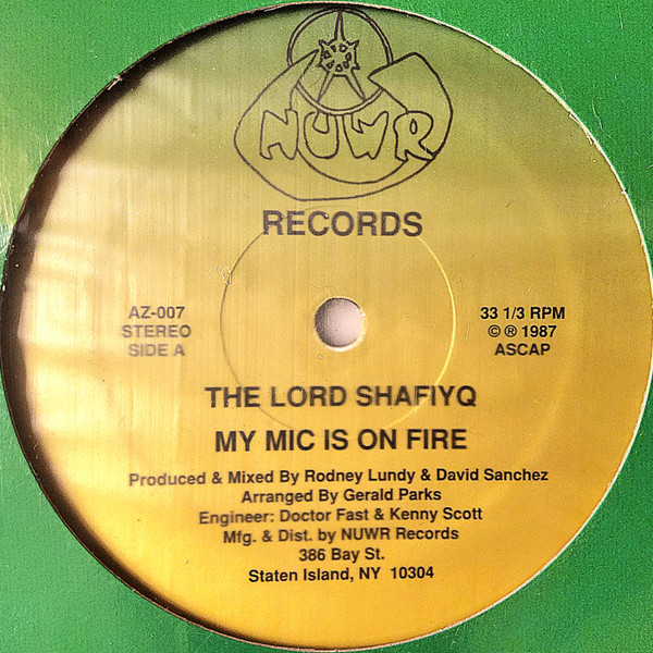 The Lord Shafiyq – My Mic Is On Fire (1987, Vinyl) - Discogs