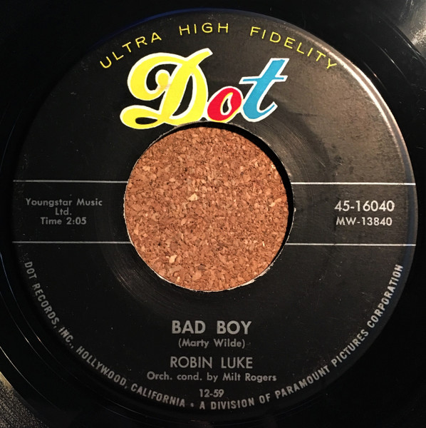 Robin Luke – Bad Boy / School Bus Love Affair (1960, Vinyl) - Discogs