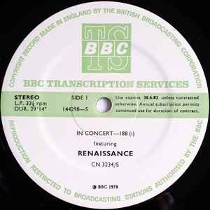 Renaissance (4) - In Concert-188 album cover