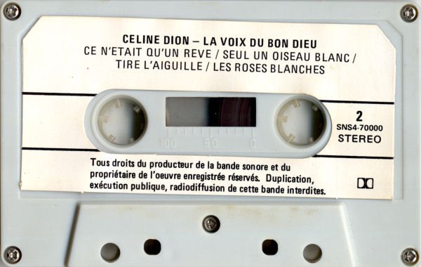 Céline Dion – La Voix Du Bon Dieu (1983, Dolby, Cassette) - Discogs