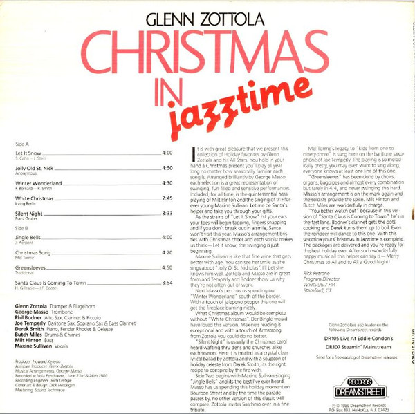 télécharger l'album Glenn Zottola - Christmas In Jazztime
