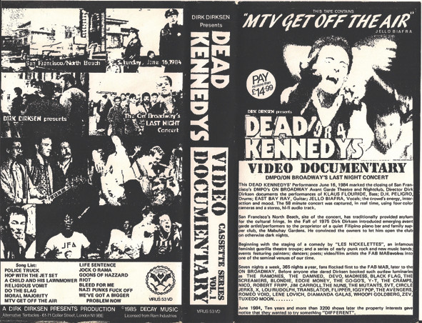 Dead Kennedys – DMPO's On Broadway (2003, DVD) - Discogs