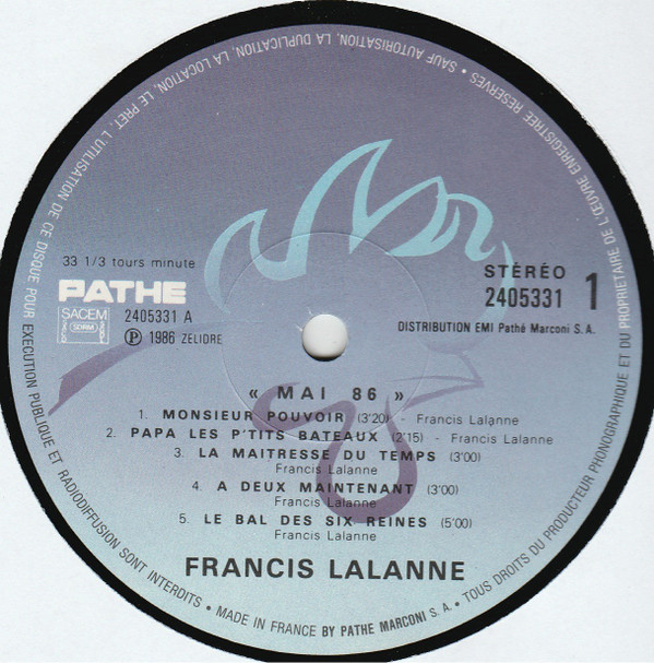 baixar álbum Francis Lalanne - Mai 86