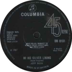 Jeff Beck - Hi Ho Silver Lining album cover