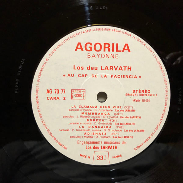ladda ner album Los Deu Larvath - Au Cap De La Paciencia