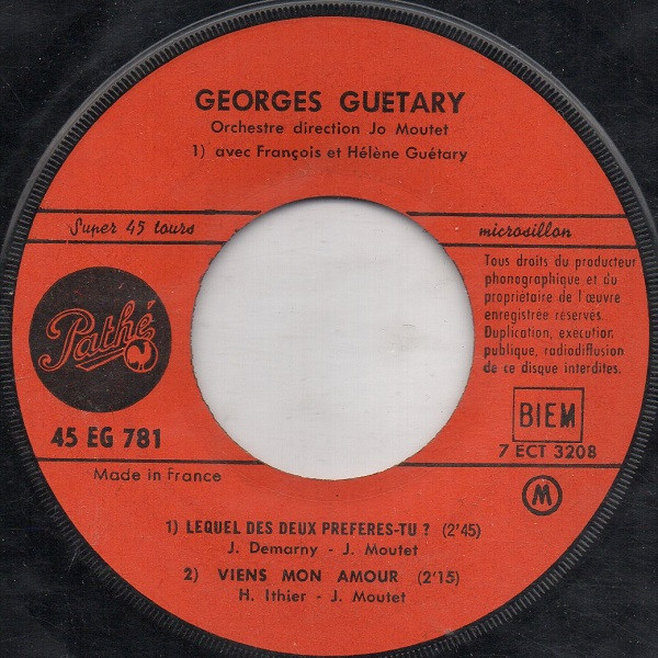 ladda ner album Georges Guétary - Lequel Des Deux Préfères Tu