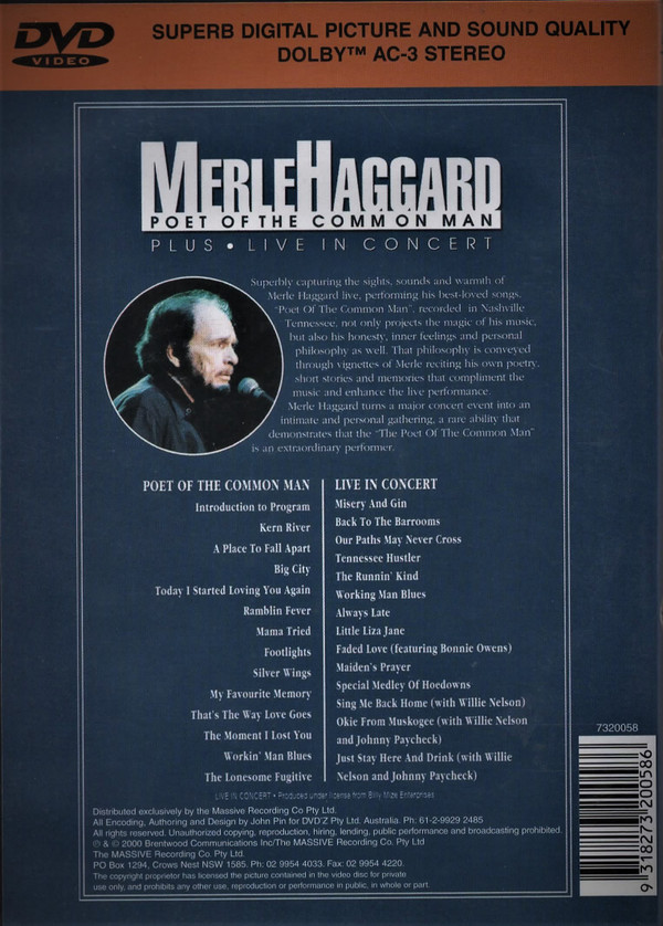 Album herunterladen Merle Haggard - Poet Of The Common Man Plus Live In Concert