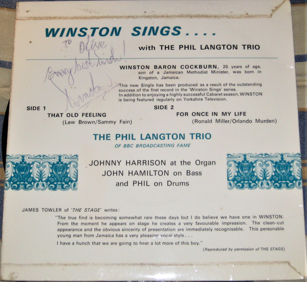 descargar álbum Winston Sings With The Phil Langton Trio - Winston Sings With The Phil Langton Trio