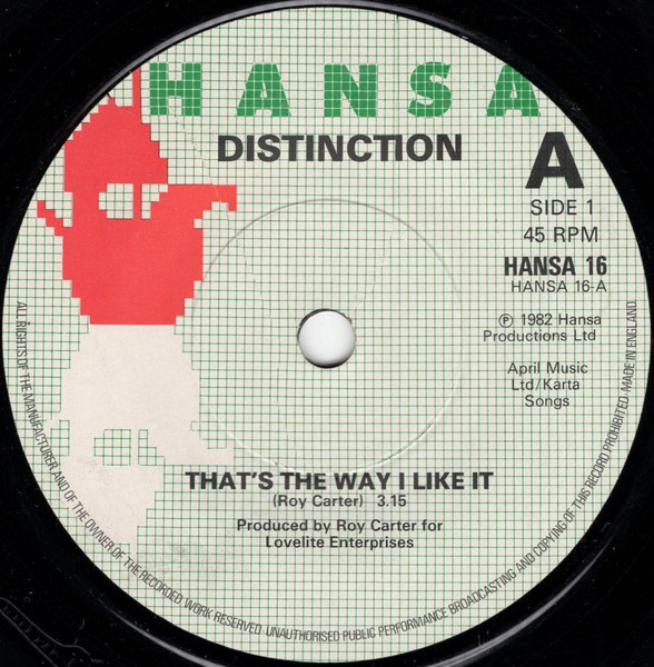 Distinction – That's The Way I Like It (1982, Vinyl) - Discogs