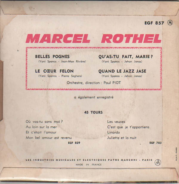 baixar álbum Marcel Rothel - Belles Pognes
