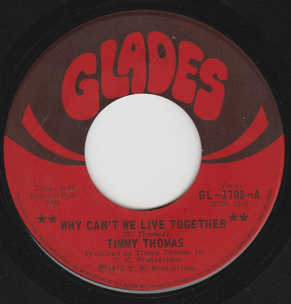 Timmy Thomas – Why Can't We Live Together (1972, Vinyl) - Discogs