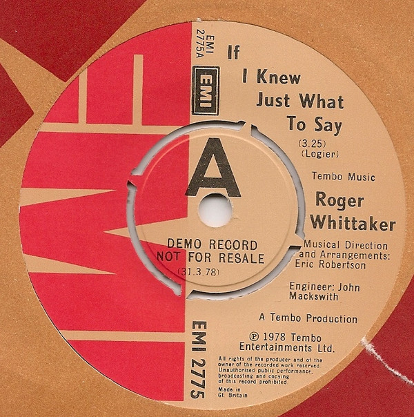 baixar álbum Roger Whittaker - If I Knew Just What To Say