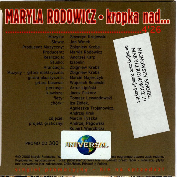 lataa albumi Maryla Rodowicz - Kropka Nad