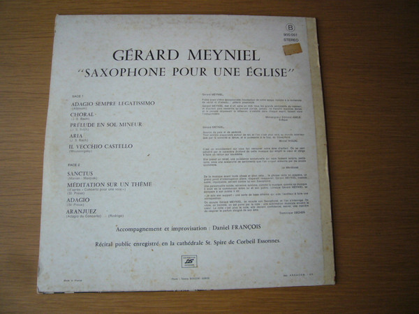 Album herunterladen Gérard Meyniel Daniel François - Saxophone Pour Une Église