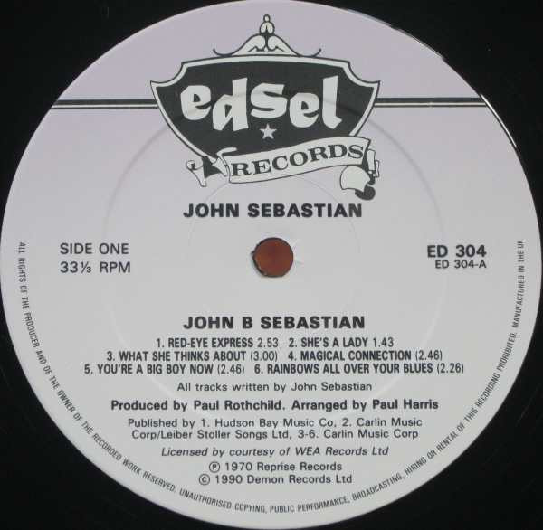 John B. Sebastian - John B. Sebastian | Edsel Records (ED 304) - 4