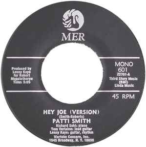 Patti Smith – Hey Joe (Version) / Piss Factory (1974, Vinyl) - Discogs