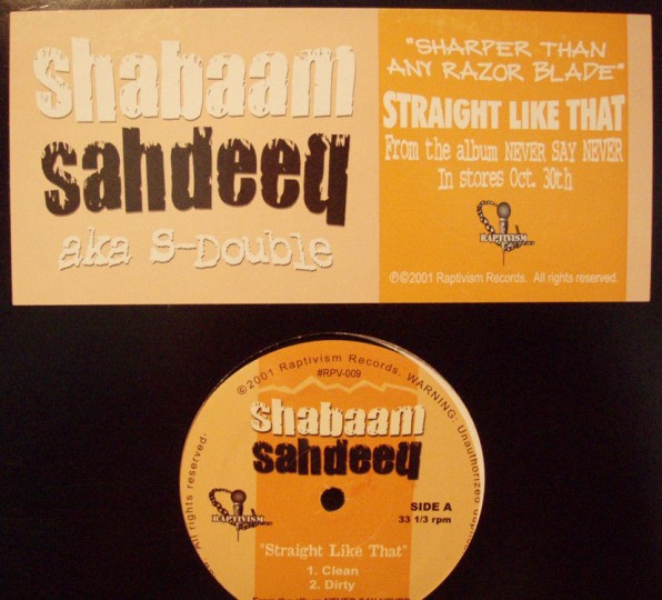 Shabaam Sahdeeq aka S-Double – Straight Like That (2001, Vinyl