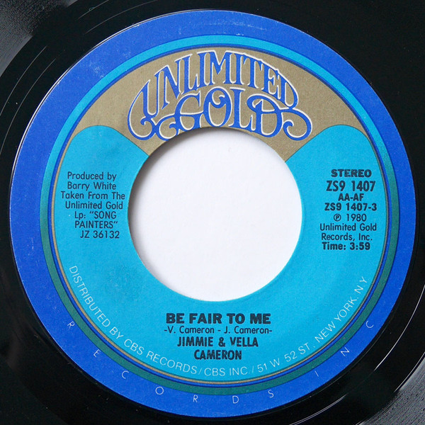 Jimmie Cameron & Vella Cameron – Be Fair To Me (1994, Vinyl) - Discogs