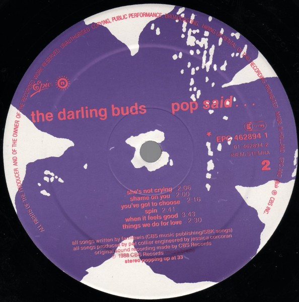 The Darling Buds – Pop Said (1988, CD) - Discogs