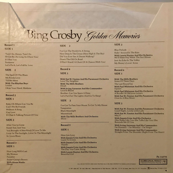 descargar álbum Bing Crosby - Bing Crosby Golden Memories