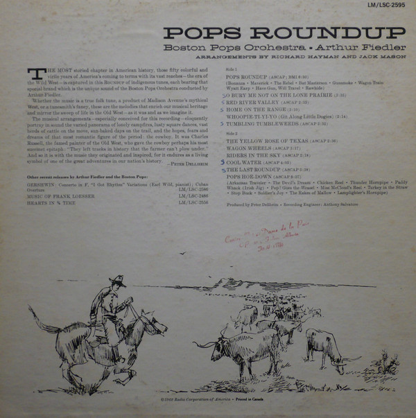 Fiedler , Boston Pops - Pops Roundup | RCA Victor Red Seal (LSC-2595) - 2