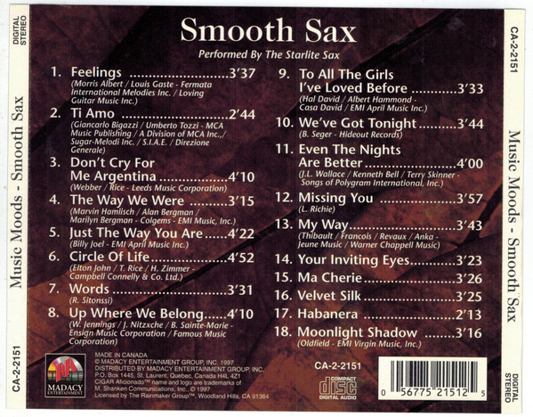 Album herunterladen The Starlite Sax - Music Moods Smooth Sax