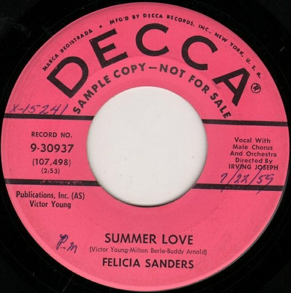 télécharger l'album Felicia Sanders - Summer Love In Other Words