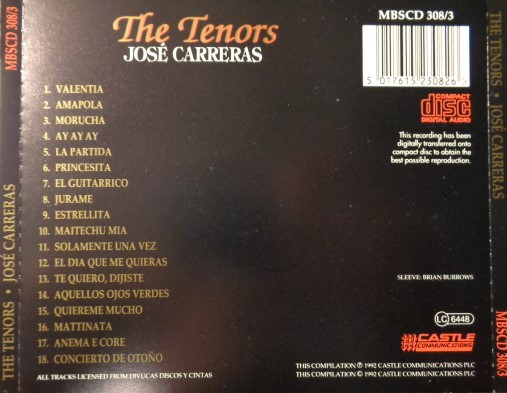 baixar álbum Placido Domingo - The Tenors Disc 2